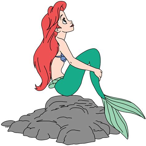 Ariel The Little Mermaid On A Rock