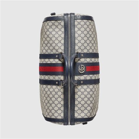 Gucci Savoy large duffle bag in beige and blue GG Supreme | GUCCI® 香港