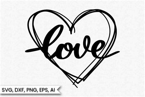 Instant Download Heart Svg Digital Download Cricut files Love SVG Cut files Love Heart SVG Clip ...