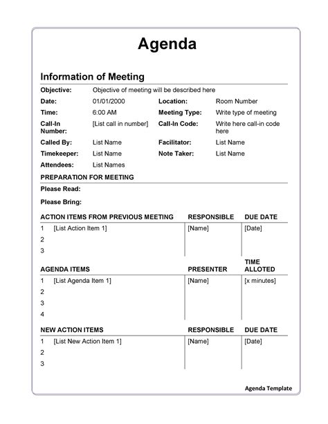 46 Effective Meeting Agenda Templates ᐅ TemplateLab