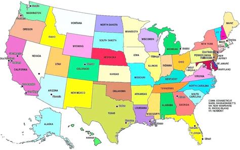 List Of States And Capitals Of Usa Printable