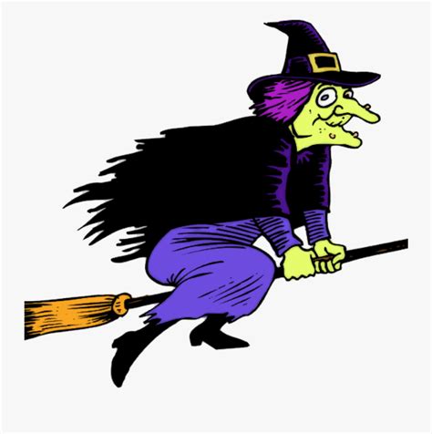 Witch On Broom Clipart This Cartoon Clip Art Of A Witch - Witch Clipart , Free Transparent ...