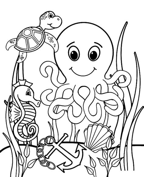 Printable Sea Animals Coloring Pages