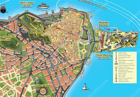 A Large Map of Corfu Town - AtCorfu Travel Guide