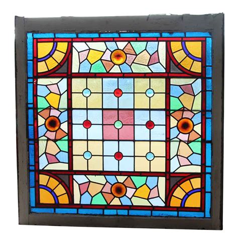 Multi Colored Antique Stained Glass Window | Olde Good Things