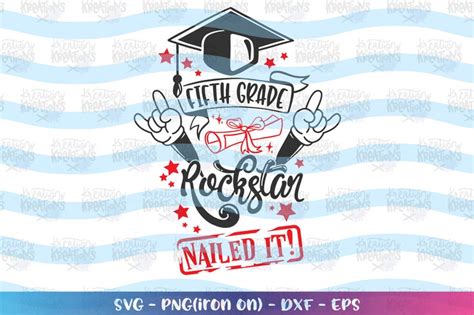 Graduation svg Fifth Grade Grad svg Fifth Grade Rockstar svg | Etsy