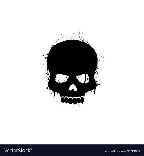 Black skull silhouette Royalty Free Vector Image