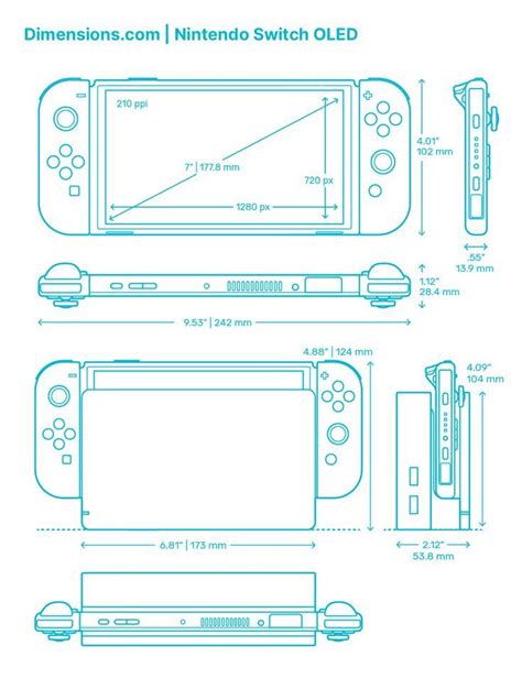 Nintendo Switch OLED Blueprints and Technical Drawings