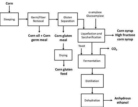 The wet-milling process for ethanol production from corn. | Download Scientific Diagram