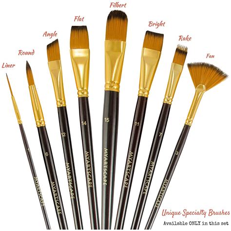 Paint Brush - Set of 15 Art Brushes for Watercolor, Acrylic & Oil Pain ...