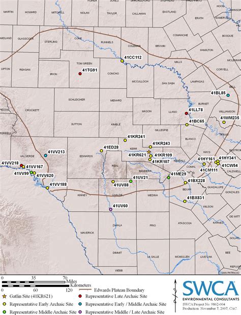 1. Representative Archaic archaeological sites of the Edwards Plateau ...