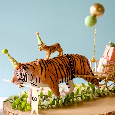 Tiger Birthday Cake Topper Safari Birthday Decorations - Etsy