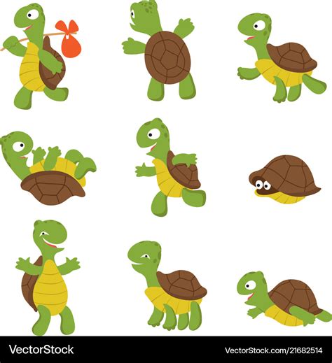 Cartoon turtle cute tortoise wild animal Vector Image