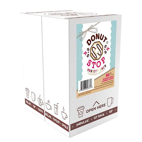 Donut Stop Flavoured Variety Pack Single Serve Coffee, 40 Pack – ECS Coffee