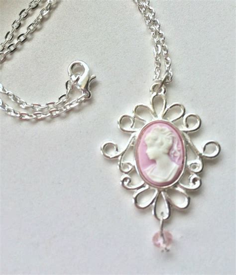 Lovely Pink Cameo Necklace by RoyalRaiment on Etsy