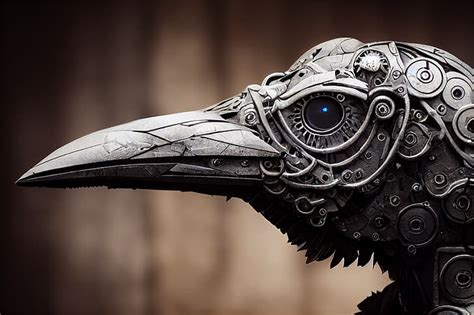 HD wallpaper: AI art, raven, steampunk, cyborg, machine | Wallpaper Flare