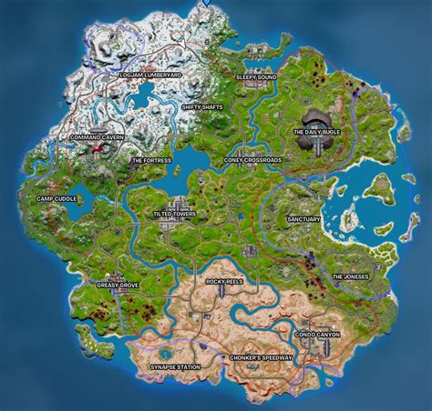 Fortnite Chapter 3 Season 2 Map - All Locations and POIs - DigitalTQ