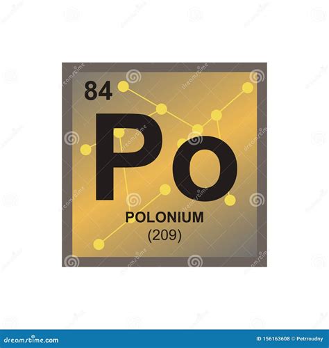 Vector Symbol Of Polonium On The Background From Connected Molecules ...