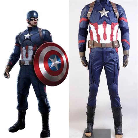 Captain America Civil War Carnival Cosplay Costume Captain America Costume Adult Men Halloween ...