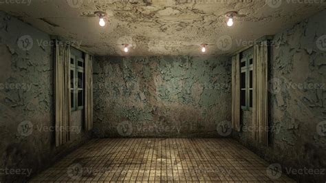 The interior design of horror and creepy damage empty room., 3D rendering. 8054909 Stock Photo ...