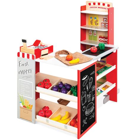 Best Choice Products Kids Pretend Play Grocery Store Wooden Supermarket ...