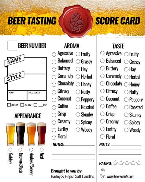 Beer Tasting Free Printables - Printable Templates