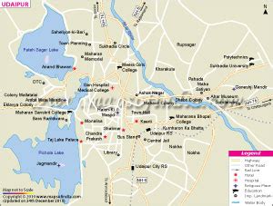 Detailed Map Of Udaipur City - Map Of West