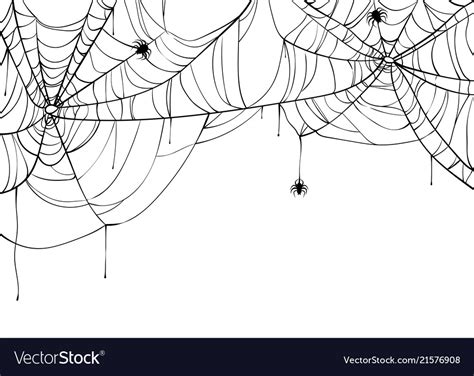 Halloween spiderweb background with spiders Vector Image