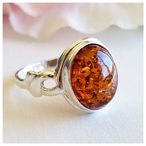 Amber Ring Sterling Silver Ring Baltic Amber ring Amber | Etsy | Sterling silver rings, Amber ...