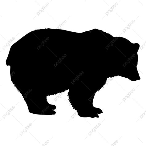 Brown Bear Silhouette Vector PNG, Silhouette Brown Bear On A White ...