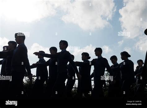 Silhouette of soldiers marching Stock Photo - Alamy