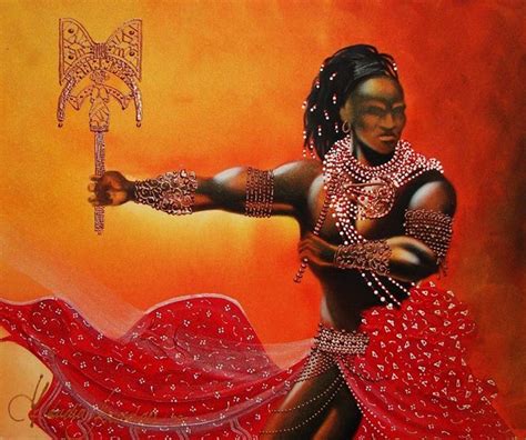 Shango/Xangô, Orisha of thunder. Symbols: oshé, red/white, braided hair. Claudia Krindges ...