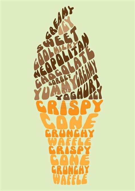 ice cream cone type art | Typography poster design, Graphic design ...