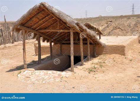 Reconstruction Of Neolithic House Stock Image - Image: 28990725