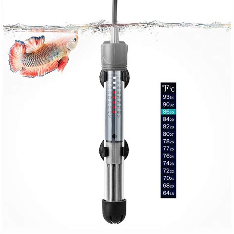 Mini Aquarium Heater Submersible Fish Tank PTC Heater Rod Adjustable Water Thermostat Heating ...