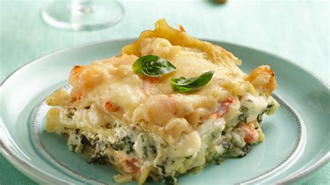 Seafood-Spinach Lasagna recipe from Betty Crocker