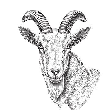 Realistic Goat Drawing