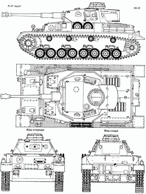 Panzer IV Blueprint - Download free blueprint for 3D modeling