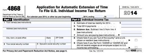 4868 Fillable Form - Printable Forms Free Online