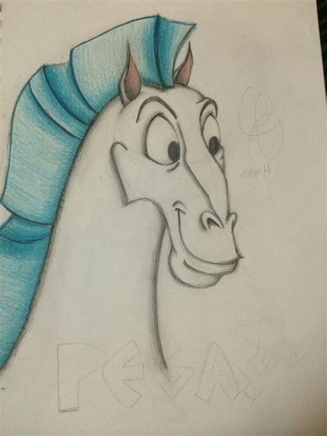 Disney Hercule's Pegasus made with prismacolor by Claudia Esperón ...