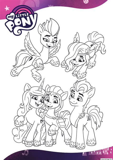 Coloriage mlp g5 my little pony generation 5 mlp 5 - JeColorie.com