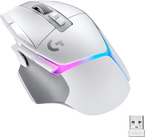 Logitech G502 X PLUS LIGHTSPEED Wireless Gaming Mouse with HERO 25K Sensor White 910-006169 ...