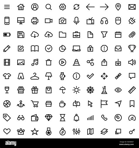 Set of icons for simple flat style ui design Stock Vector Image & Art - Alamy