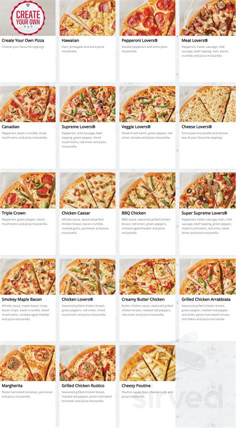 Printable Pizza Hut Menu