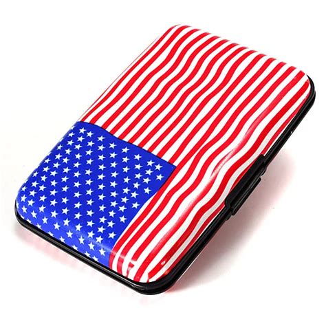 Wholesale 5pcs ( Aluminum ID Credit Card Case Wallet Red stripe five pointed star-in Wallets ...