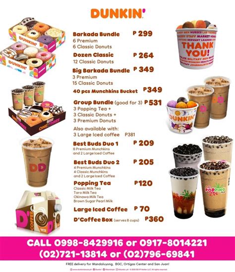 DUNKIN DONUTS MENU PHILIPPINES & UPDATED PRICES 2024