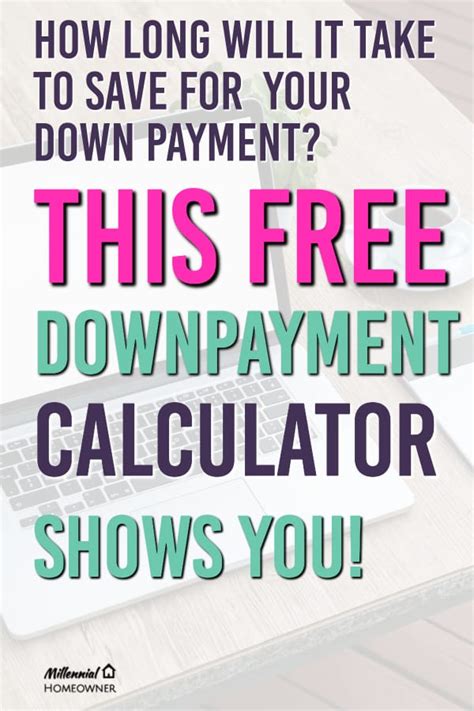 down payment calculator - Millennial Homeowner