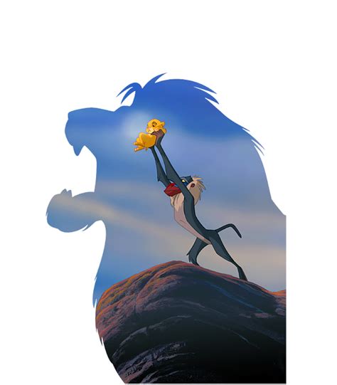 Disney Lion King Mufasa Silhouette Pride Rock Rafiki Simba Greeting Card by Daracp Juman