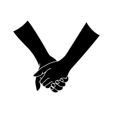 Premium Vector | Couple holding hands silhouette. Vector illustration