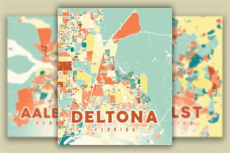 Deltona Florida Colorful Map Graphic by Poster Boutique · Creative Fabrica